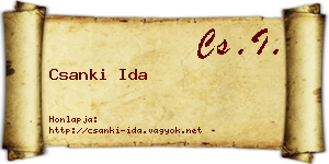 Csanki Ida névjegykártya